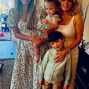 Floral White and Green Maxi Dress - Matilda - worn once